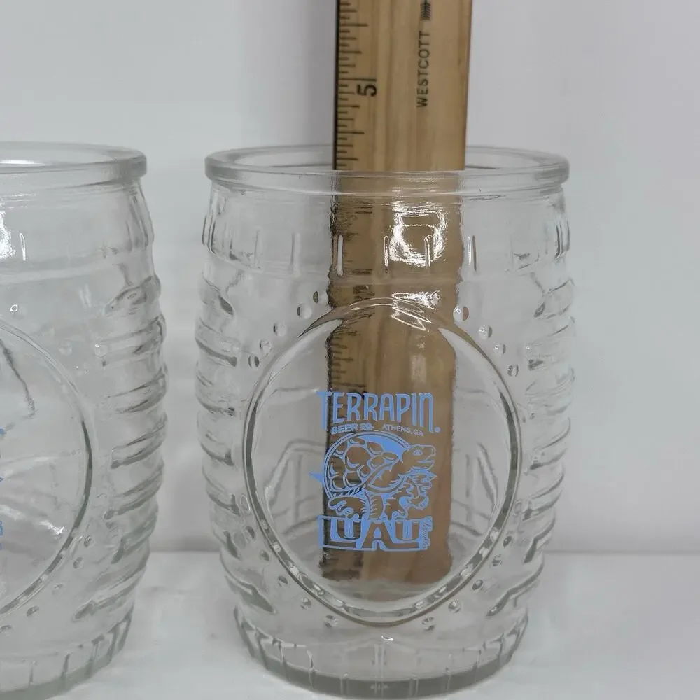 Terrapin Beer Co Athens Georgia Luau Krunkles Tiki Mug Glass Libbey 92142 Pair